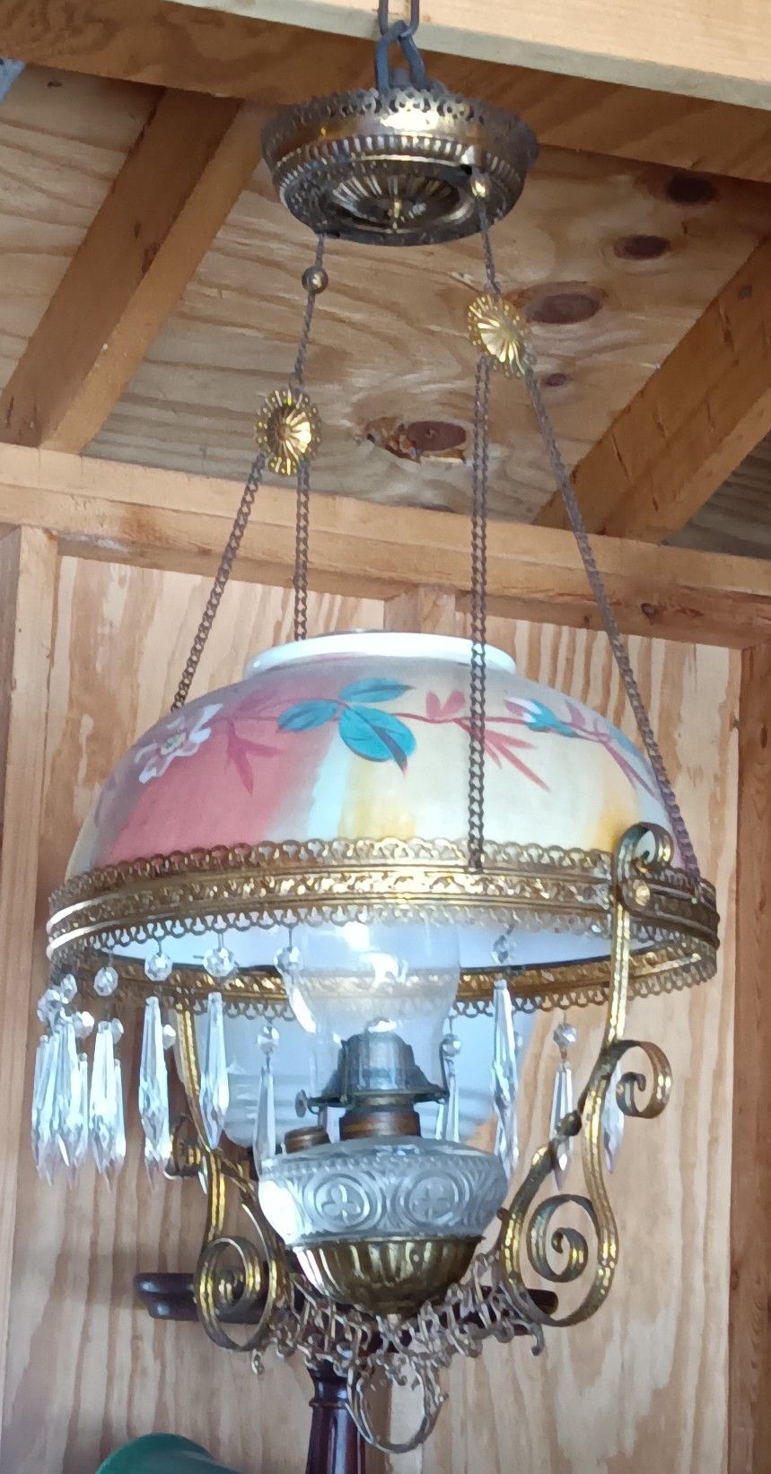 Vintage Antique Parlor Oil Hanging Lamp see our other great art antiques jewelry sports collectibles now posted