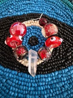 Handmade single statement earring glass beads