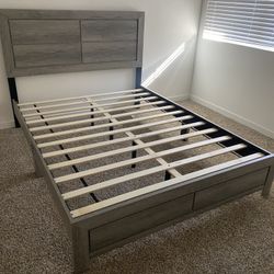 Gray Full Size Bed Frame 
