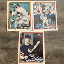 1988 TOPPS BASEBALL CARD FOLDERS BINDER FOR SCHOOL 3 GIANTS YANKEES METS 80s