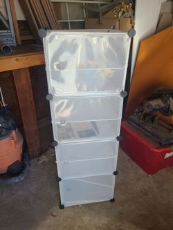 Modular Plastic Storage Cabinet with Doors