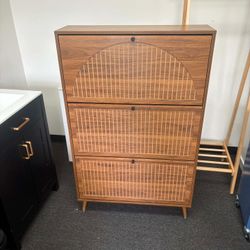 Shoe Cabinet with 3 Flip Drawers, Freestanding Shoe Storage Cabinet