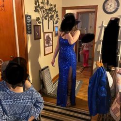 Windsor Royal Blue Sequin Prom Dress 