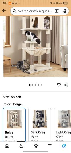 Cat tree 53 inches tall