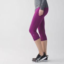 LULULEMON Dark Regal Plum Purple Camo Run For Days Crop Athletic Workout Legging