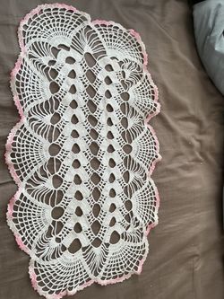 16”x27” Handmade Crochet Lace Table Runner Doily