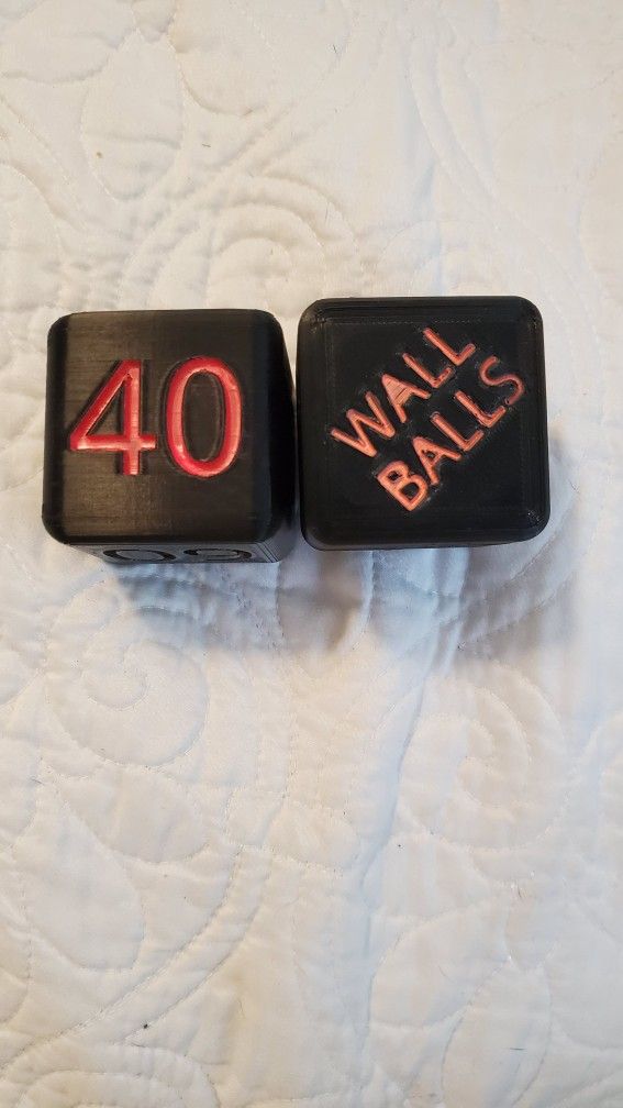 Set of dice for exercises