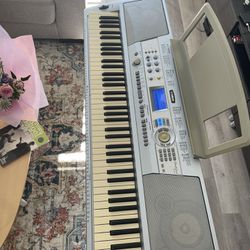 Yamaha DGX -202 Portable Grand Piano, Keyboard With Stand And Some Music Books