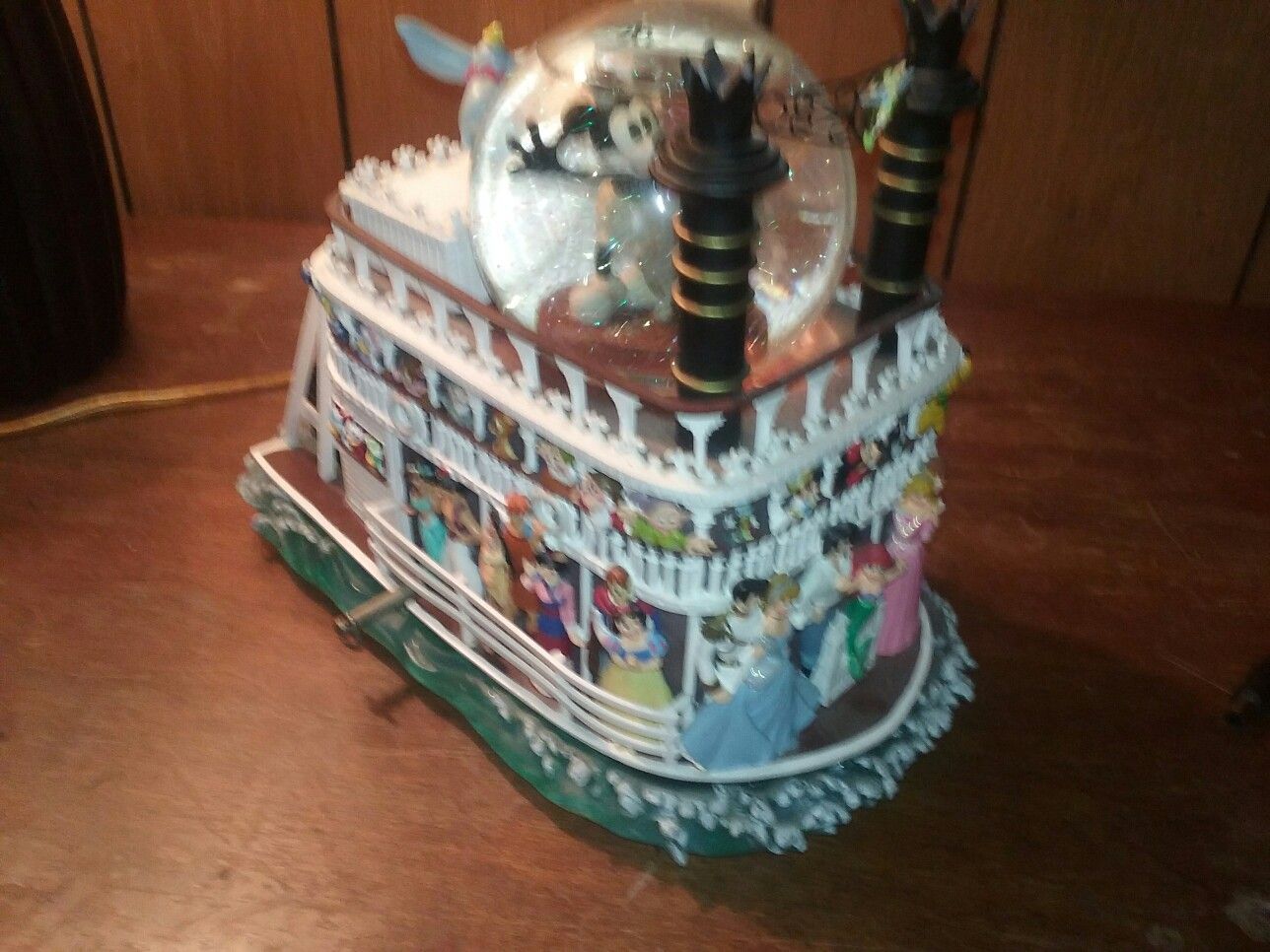 Vintage Disney Snow Globe-Riverboat-Tinkerbell