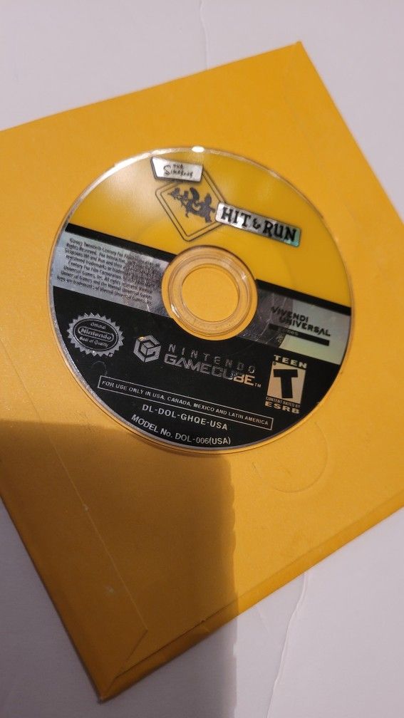 Nintendo Gamecube Simpsons Hit And Run Disc Only