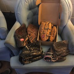 Baseball/ Soft Ball Gloves (5)