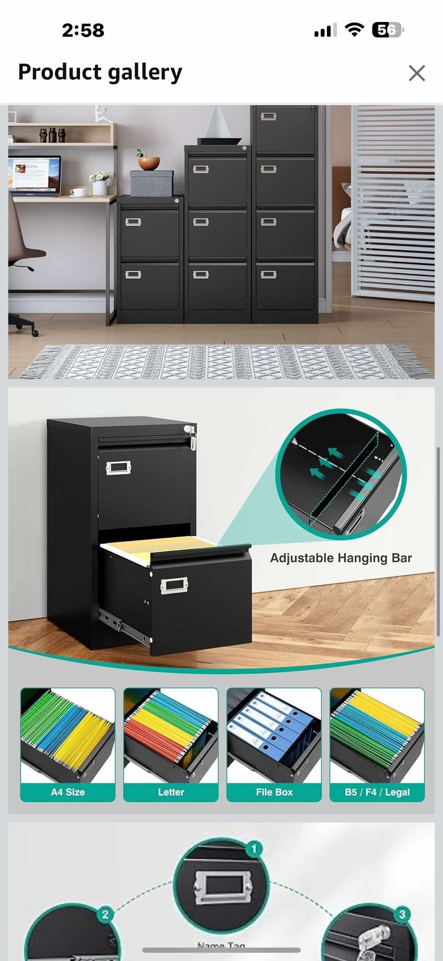 New in box 2 Drawer File Cabinet with Lock and Tag,Narrow Two Drawer Filing Cabinet,Vertical Metal File Cabinets,Small Filing Cabinets for Home Office