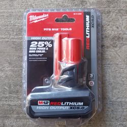 New Milwaukee High Output 5.0Ah Battery M12