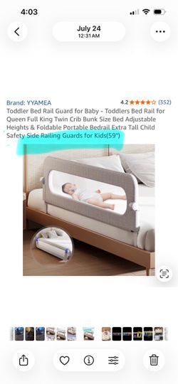 Toddler bed guard