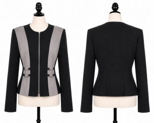 Velvet 80s Black and Gray Blazer