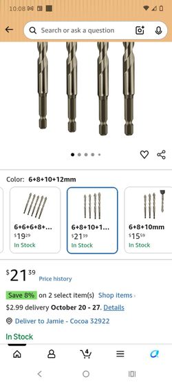 4-Piece Twist Drill Bit Set 6+8+10+12mm