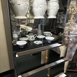 Mirrored Curio Cabinet Storage Display Case