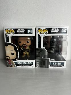 Star Wars Rougue One Funko pops Baze Malbus C2B5
