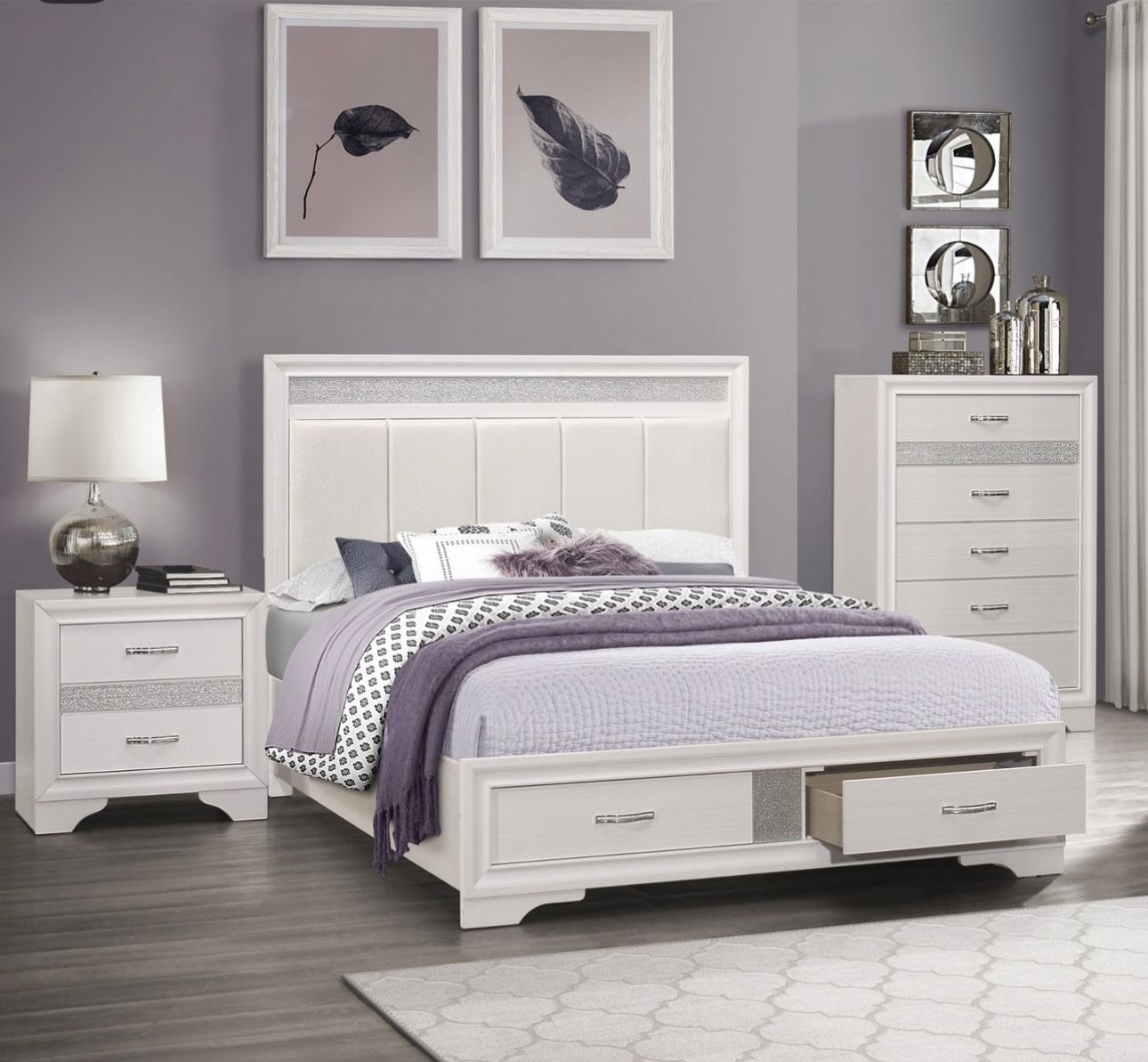 Queen Bed Chest And Night Stand