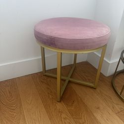 Pink Velvet Stool