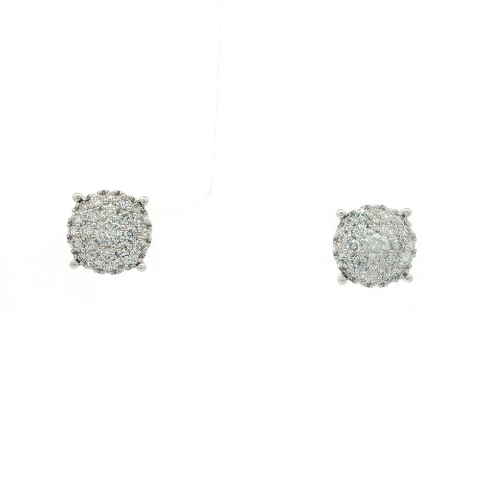 2ctw Diamond 10k White Gold Cluster Earrings 4.8 Grams 11052539