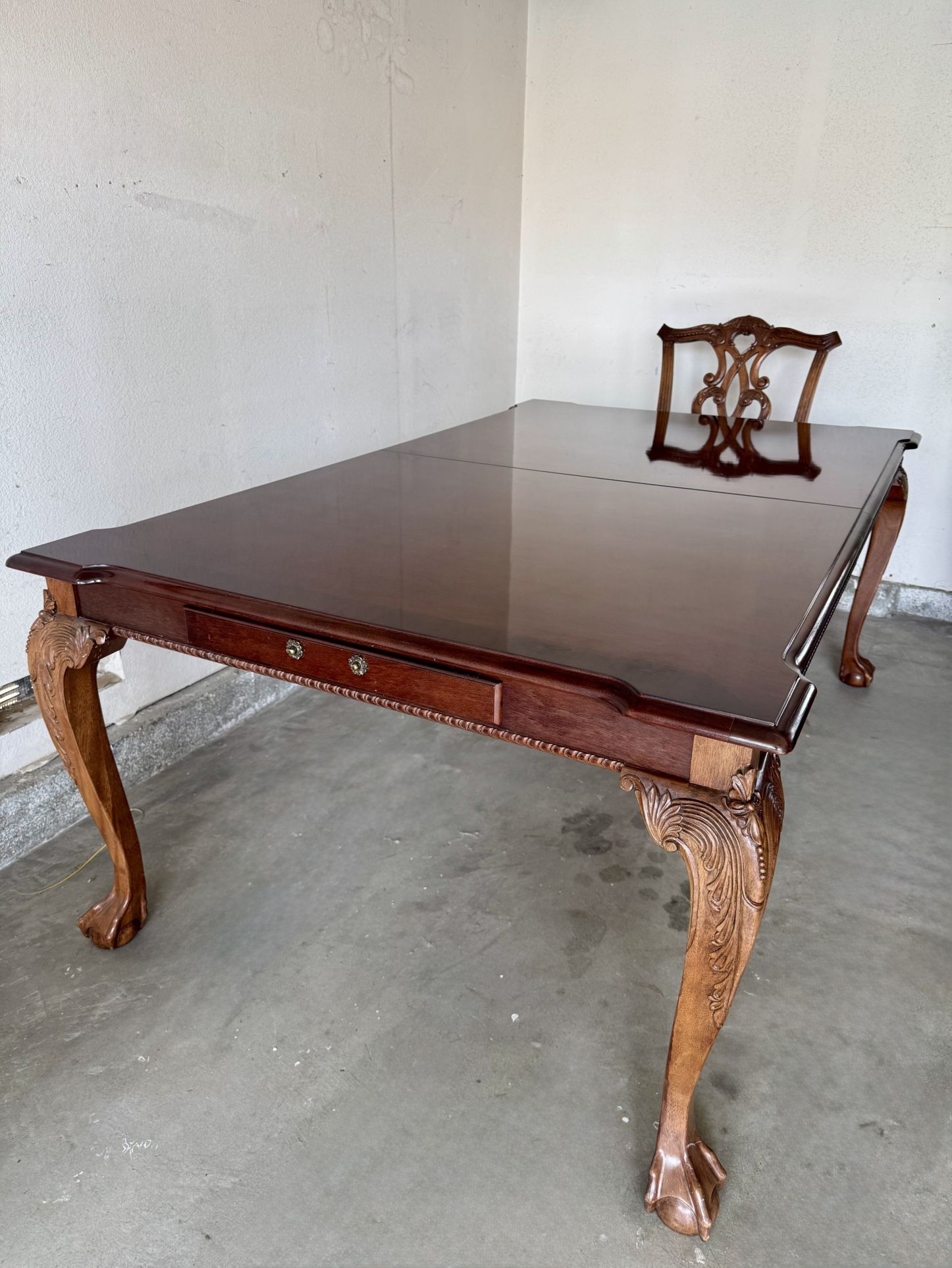 Antique Vintage Dining Table & Chairs (Solid Wood)