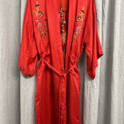Vtg Silk Robe 
