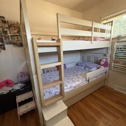 Twin Bunk Bed With 1x Mattress 