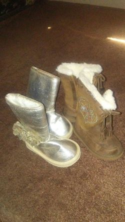 Old Navy Baby girl boots Gold sz.7/ Brown sz.6