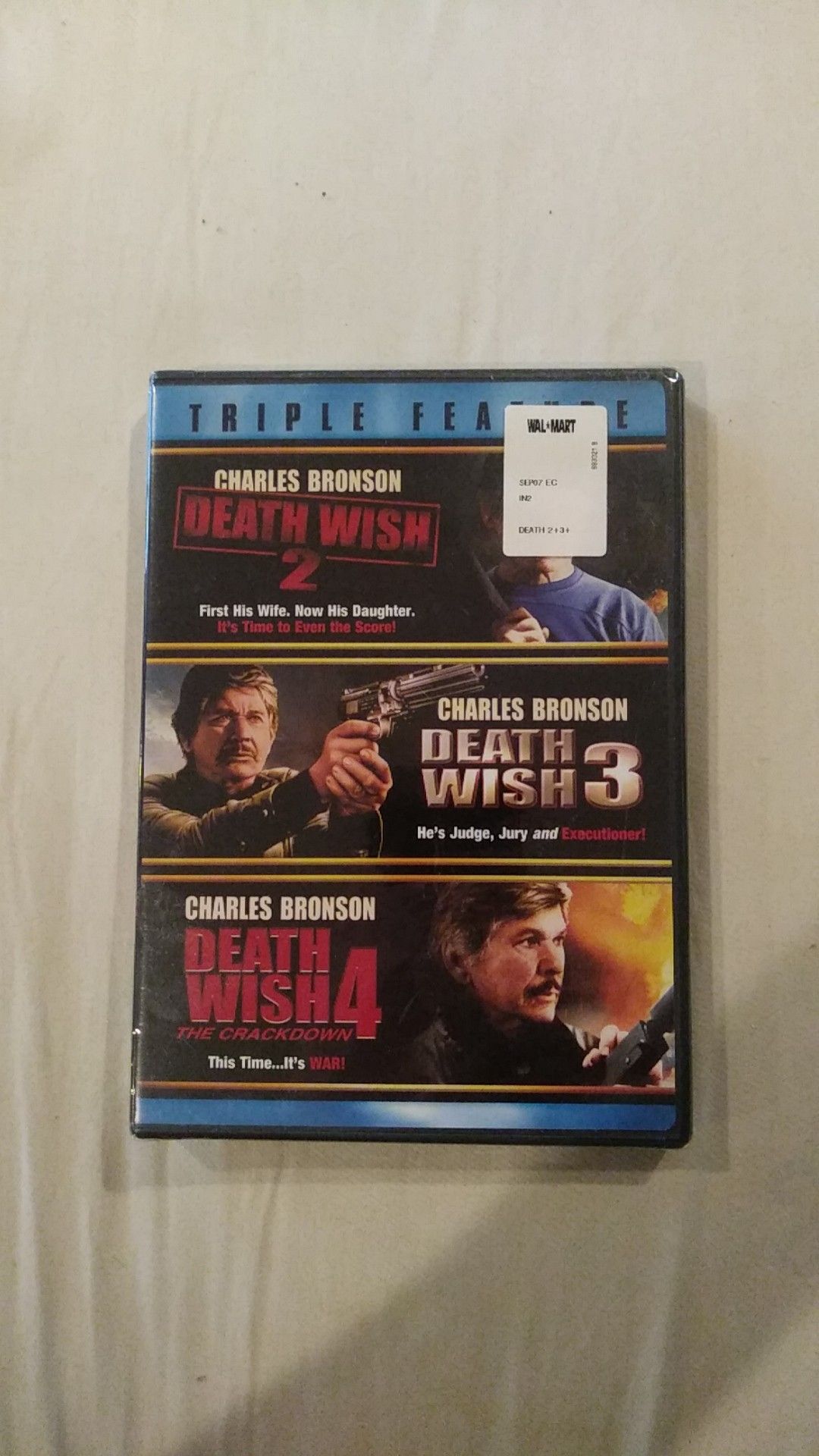 Death wish 2 ,3 and 4 DVD set starring Charles Bronson