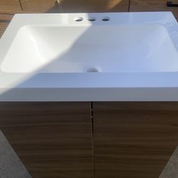 ☀️ “24 vanity bathroom brown and white counter 