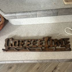 Vintage Coffee Time Wooden Sign