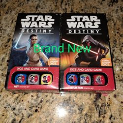 2 Brand New Star Wars Destiny & Dice Card Game Starter Sets For 1 Price (Kylo Ren & Rey)