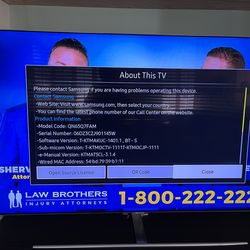 SAMSUNG SMART TV 65’  Model QN65Q7FAM - 2017