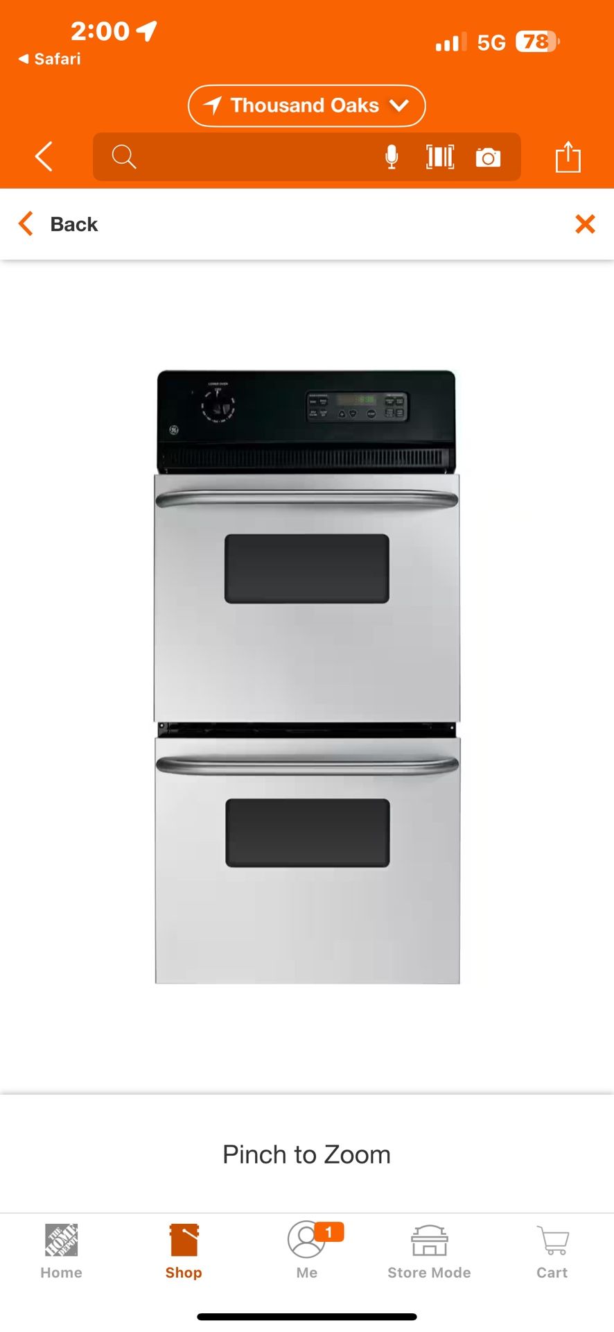 NEW 24” GE 24” ELECTRIC STAINLESS STEEL DOUBLE WALL OVEN 4/27/25