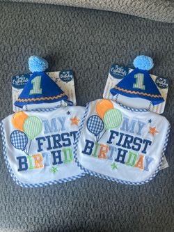 First b-day hat & bib