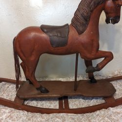 Antique Wood Rocking Horse 