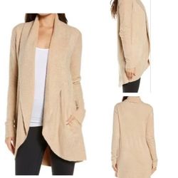 Barefoot Dreams CozyChic Lite Circle Cardigan - Soft Camel - Size XS/S