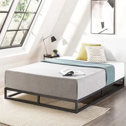 New! 6" Queen Size Platform Bed Frame No Box Spring Needed In The Box Seal 
