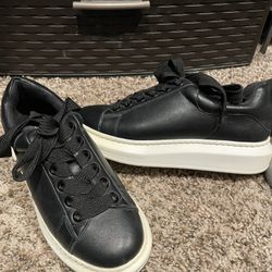 Steven Black Leather Tennis