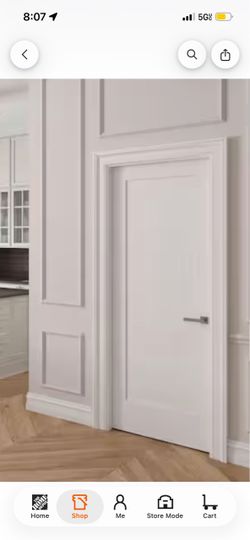 RESO 18 in. × 80 in. Left- Handed Solid Core White Primed Composite Single Prehung Interior Door Satin Nickel Hinges