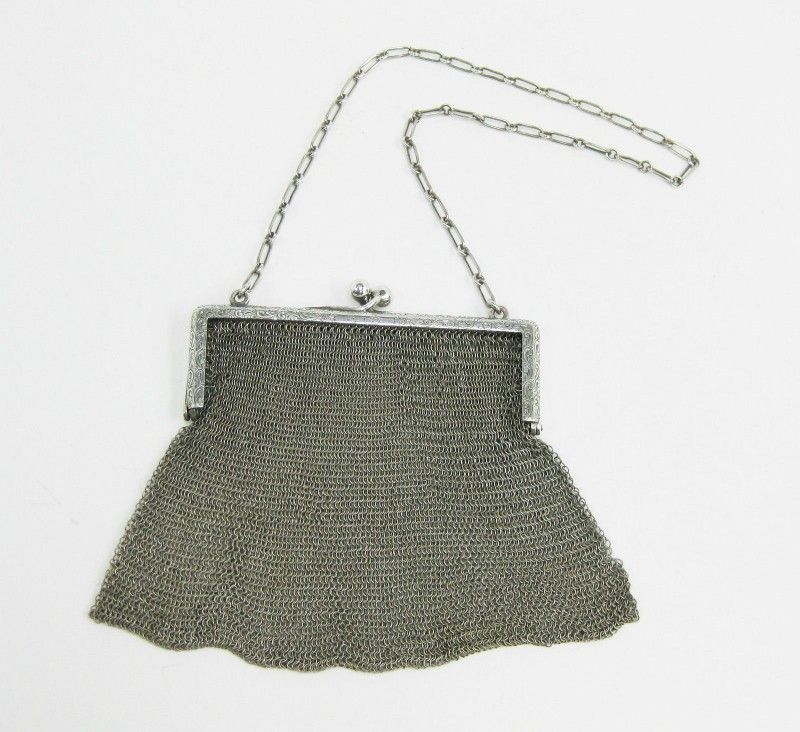 Antique R.Blackinton & Co Sterling Silver Mesh Purse / Handbag