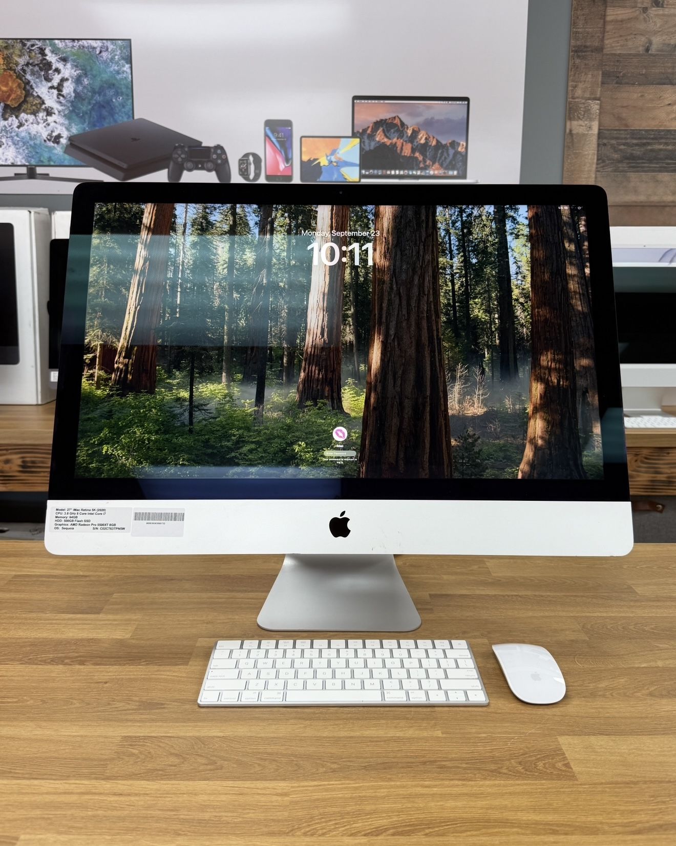 iMac 27 inch 5K 64GB RAM*500GB SSD*3.8Ghz Intel 8 Core i7