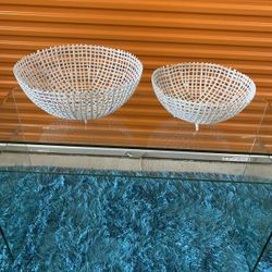 2 White Decorative Bowls