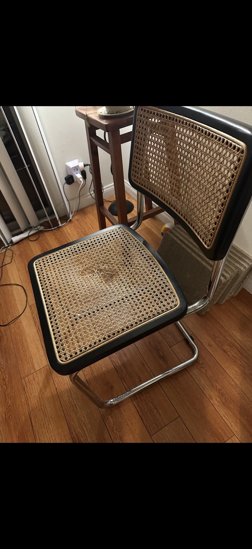 2x Chrome Tube Frame Wicker Chairs