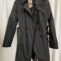 Short Black Women Raincoat