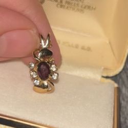 Gold Red Diamond Necklace 