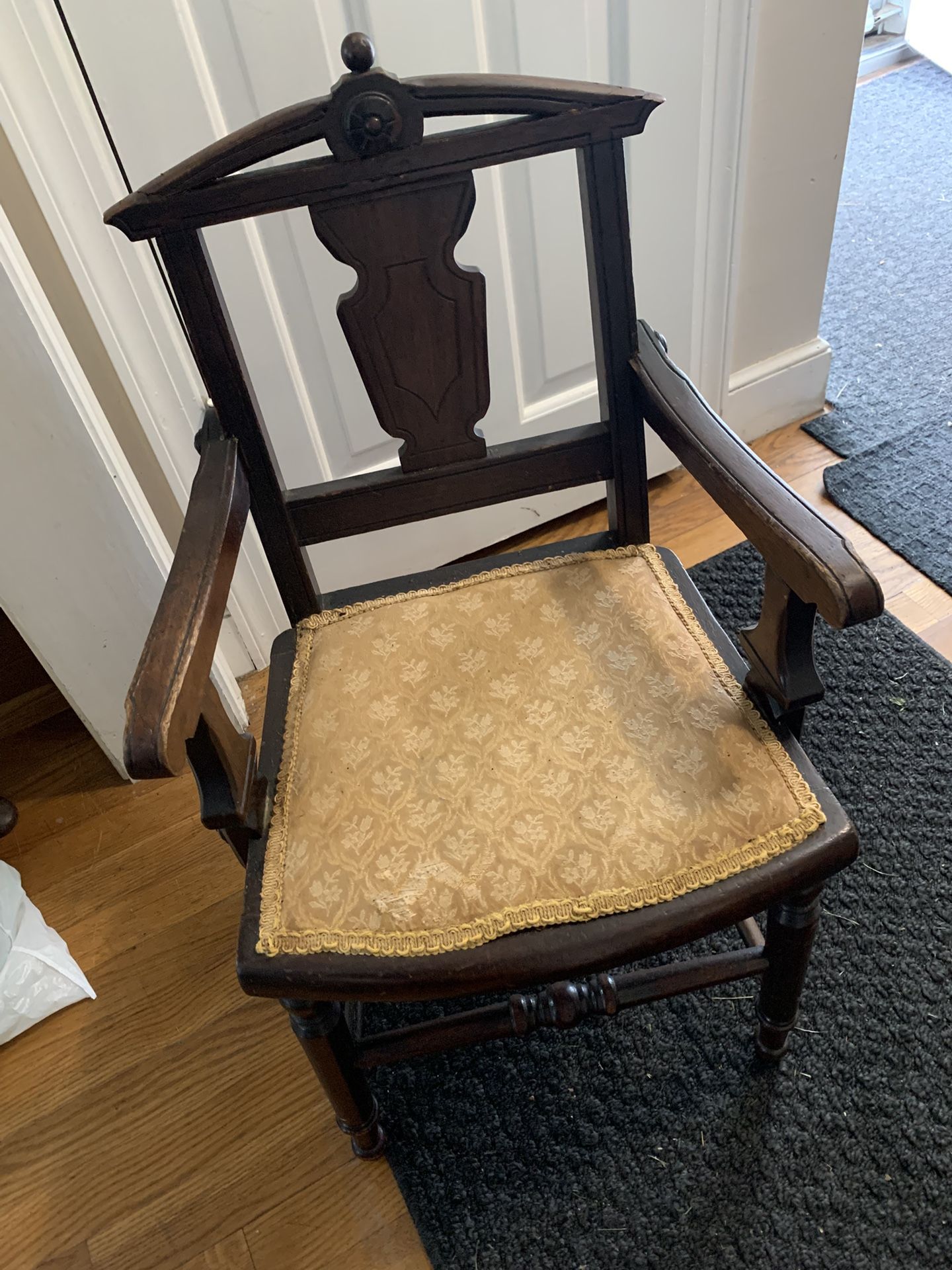 Antique Walnut Carved Youth Chair