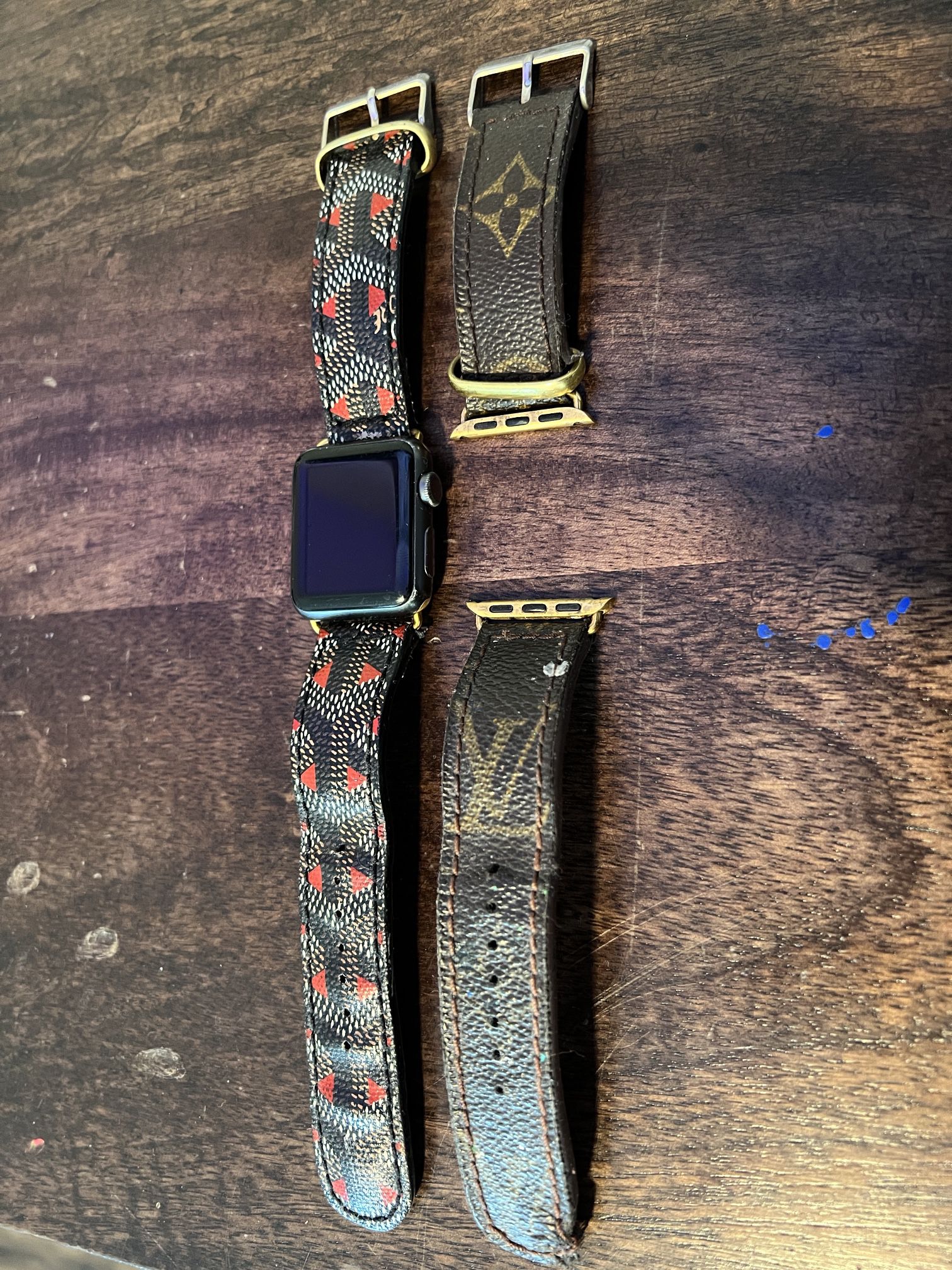 Apple Watch Series 1. 38MM Authentic LV And Goyard Band Bundle for