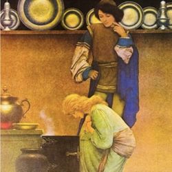 CHECKING THE TARTS Original Vintage Print Poster Maxfield Parrish Art Deco Nouveau Artist Antique Collectible Neo Classical Allegory Allegorical